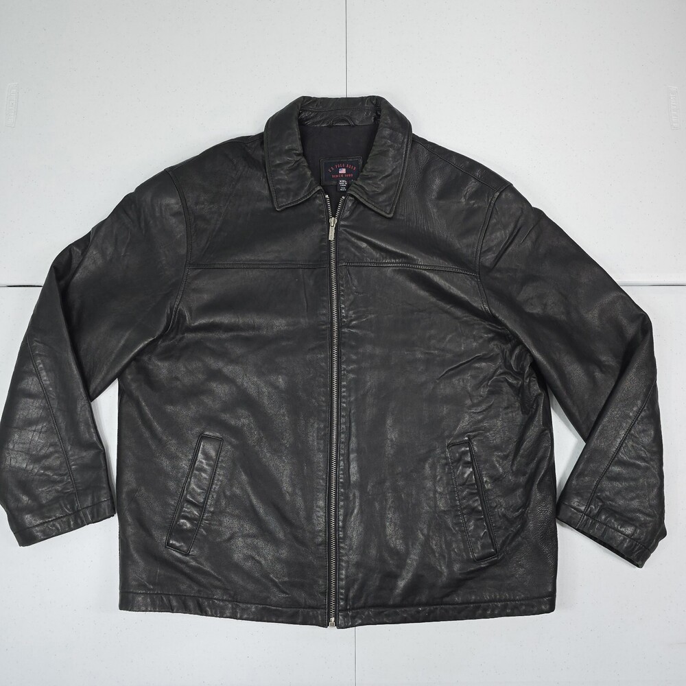 Vintage U.S. Polo Assn Black Leather Heavyweight Basic Jacket/Bomber Men XXL